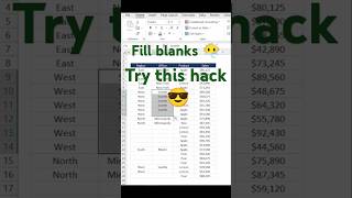 Fill blanks excel explore shorts viralshorts youtubeshorts trending tutorial excellife [upl. by Nosak949]