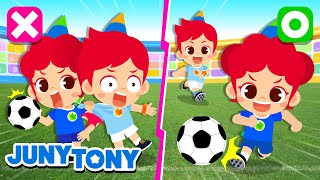 Soccer Song Football Song   More Sports Songs  Nursery Rhymes  Kids Songs  JunyTony [upl. by Pomcroy]