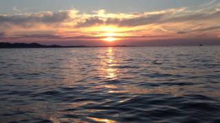 Sunset and sea organ  Zadar port Morske Orgulje 21082013 [upl. by Ellebanna]