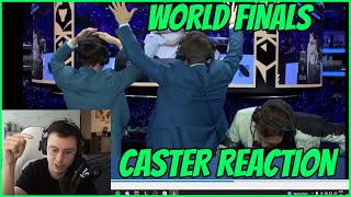 Caedrel Shows Caster Reaction To Ending Of Worlds Finals [upl. by Ahsinrac]