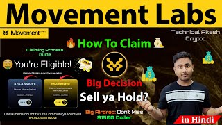 Movement Labs Airdrop Claiming Guide  Sell or Hold Future Price Prediction amp Full Info [upl. by Annayoj]