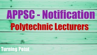 APPSCNotification Polytechnic Lecturers [upl. by Doti]