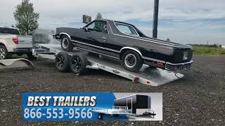 aluma 8218 tilt aluminum trailer short demo loading and unload aluma carhauler trailer alumalite [upl. by Euhc]