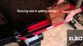 Using the Yukon 7 Ton Electric Hydraulic Log Splitter  Klika [upl. by Lakim]