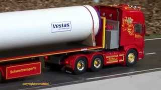 VESTAS TRANSPORT windenergie flügel transport SCANIA R8 SUPER TRUCK MODEL [upl. by Allehs]