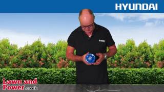 How to Restring Trimmer Line on Hyundai Wheeled Grass Trimmer HYWT5080 [upl. by Lael254]