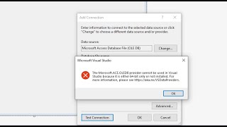microsoftACEoledbprovider cannot be used in visual studio because it is either 64 bit only [upl. by Zeni]