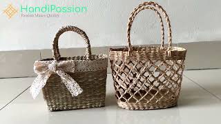 Loose Woven Seagrass Hand Bag Gift Seagrass Bag  Natural Material Bag [upl. by Aidan188]