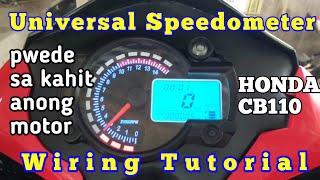 Part 2 DIGITAL SPEEDOMETER FOR ALL MOTORCYCLE WIRING CONNECTION  TAGALOG TUTORIAL  CB 11O [upl. by Kalle]