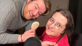 ASMR my boyfriend styles my hair for a cozy Christmas market visit 🎄❄️ [upl. by Angus55]