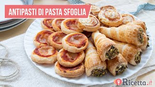 ✨ ANTIPASTI CON LA PASTA SFOGLIA ✨ 3 stuzzichini facili e veloci  Ricettait [upl. by Licastro50]