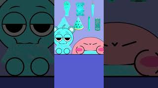 KIRBY VS SKY BLUE INCREDIBOX SPRUNKI  CYAN EMOJI FOOD MUKBANG  KIRBY ANIMATION [upl. by Theodore]