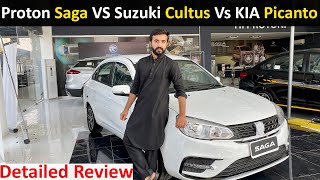 Pakistani Market Response on Proton Saga  Proton Saga Vs Suzuki Cultus VS KIA Picanto Vs Alsvin [upl. by Asek279]