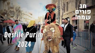 Purim Jerusalem  Purim Parade 2024 [upl. by Margalo602]