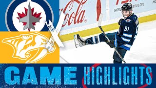 Winnipeg Jets vs Nashville Predators  Game Highlights [upl. by Aelyk]