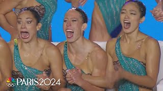 Team USA artistic swimming CLINCHES Paris spot with stellar routine at Worlds  NBC Sports [upl. by Alleoj90]