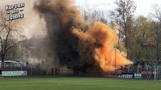 BSG Chemie Leipzig 22 BSG Wismut Gera 01122018  Choreos Pyro amp Support [upl. by Saihtam816]