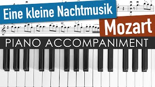 Mozart Serenade from quotEine kleine Nachtmusikquot 1 Mov  piano accompaniment  violin sheet music [upl. by Trebreh]