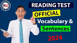 US Citizenship Test OFFICIAL Reading Test Vocabulary amp Sample Sentences [upl. by Garratt]