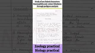 Haemophilia and colour blindness through Pedigree Analysis  practical assignment biology class [upl. by Shandee]