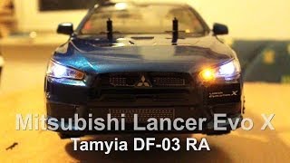 Tamiya  RC  Mitsubishi Lancer Evo montage DF03Ra with 24 Ghz Acoms [upl. by Bever100]