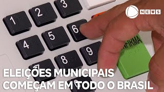 Eleições municipais começam em todo o Brasil [upl. by Cherish]