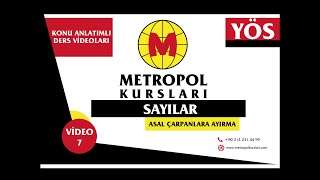 YÖS  Sayılar  Asal Çarpanlara Ayırma  Video 7 [upl. by Schlesinger420]