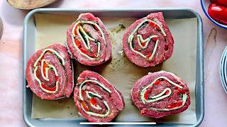 Flank Steak Pinwheels  Perfect Easy Summer Grilling Recipe [upl. by Oelgnaed]