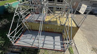 Advanced scaffolding training how to build Layher allround cantilever hanging scaffold construction [upl. by Sabir]