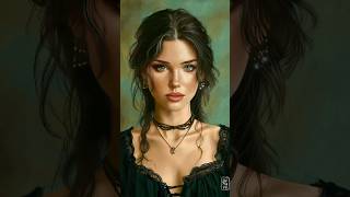 Portrait painting process  shorts  Realism  Girl portrait procreate timelapse [upl. by Anibla224]