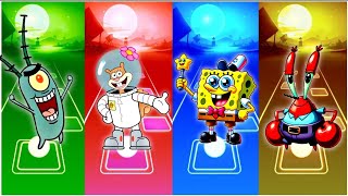 Plankton 🆚 Sandy Cheeks 🆚 SpongeBob 🆚 Mr Krabs  Tiles Hop [upl. by Ymarej]