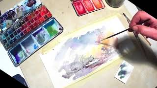 Small Landscape watercolor needed to test my new camera old one broke downHedwigs Art [upl. by Sweeney972]