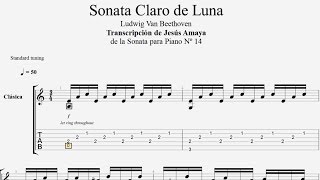 Claro de Luna  L V Beethoven  Tablatura por Jesús Amaya [upl. by Acimahs]