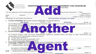 Add Another Agent or Brokerage to a Listing Agreement or Purchase Agreement  CAR Form ABA and AAA [upl. by Timotheus827]