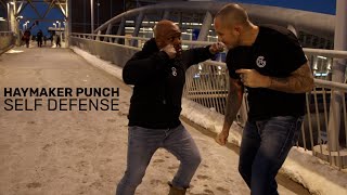 Self Defense For A Haymaker Punch From A Bigger Opponent [upl. by Arotak]