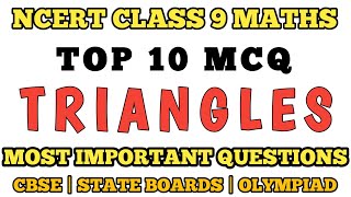 Best MCQ Class 9 Triangles  Class 9th Maths NCERT  Exemplar Questions mcqncert class9maths [upl. by Anaerol]