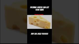 Proving cheese can get 100k subs day 28 cheese [upl. by Ahsiak434]