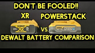 Powerstack vs XR Dont be fooled DeWalt battery comparison [upl. by Kursh]