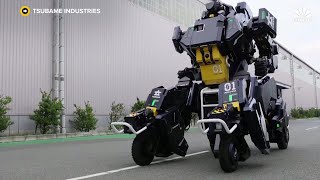 Tokyobased startup Tsubame Industries just unveiled its massive humanpiloted robot [upl. by Wilow]