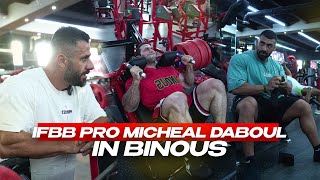 IFBB PRO MICHEAL DABOUL IN BINOUS GYM [upl. by Kusin703]