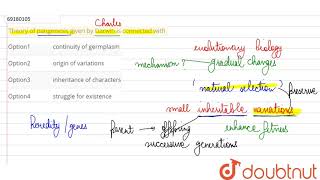 Theory of pangenesis given by Darwin is connected with [upl. by Caryl]