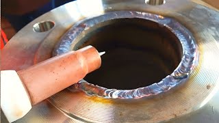 Tig Welding 3quot Duplex Stainless Steel Pipe and Flange [upl. by Suaeddaht]