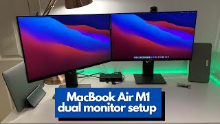 MacBook Air M1 dual monitor setup with DisplayLink  Dixon talks tech [upl. by Yruok749]