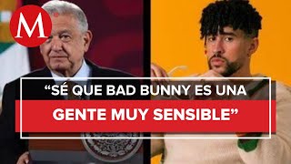 AMLO invita a Bad Bunny a cantar al Zócalo pero gratis [upl. by Nnylekoorb]