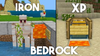 3 EASY Starter Farms For Beginners In Minecraft Bedrock 121 Iron Farm XP Farm [upl. by Dannye]