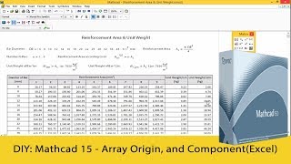 Mathcad 15 Tutorial  Array Origin and Component Excel Workbook [upl. by Baily]