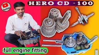 hero Honda CD 100 full engine fitting  bike engine rebuild splendordeluxepassionhero Honda bike [upl. by Cowey]