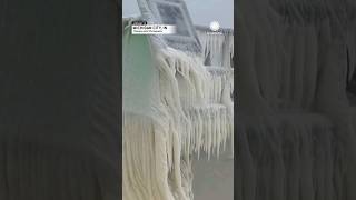 Icy Wonder Lake Michigan Shoreline Frozen Over [upl. by Proudfoot]