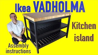 Ikea VADHOLMA Kitchen island Assembly instructions [upl. by Agueda823]