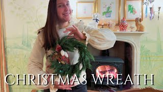 Creating a Beautiful Christmas Wreath from Garden Treasures  Cozy Christmas Atmosphere [upl. by Yorgo684]